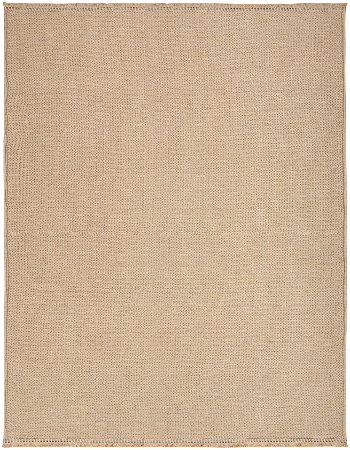 Beige rectangular woven rug with subtle dotted texture and natural fiber look.
