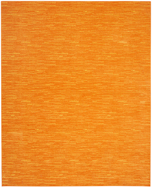 Bright orange outdoor textured rug with a subtle horizontal weave; rectangular, modern floor covering.