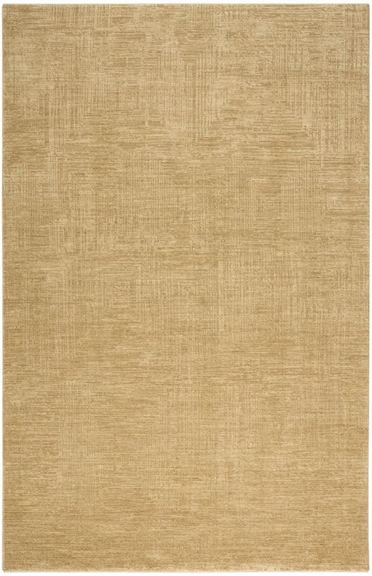 Beige flat-weave area rug with subtle woven texture and warm sand-toned color.