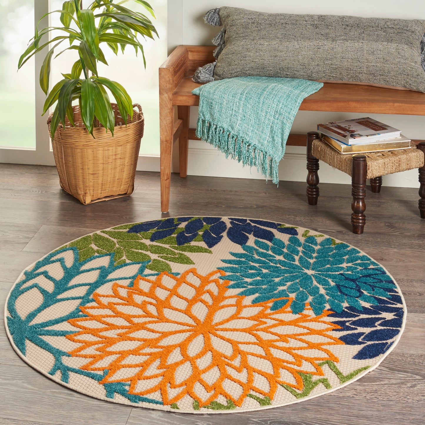 Nourison Rugs Nourison Home   Tropical 4' X Round    - 099446421982