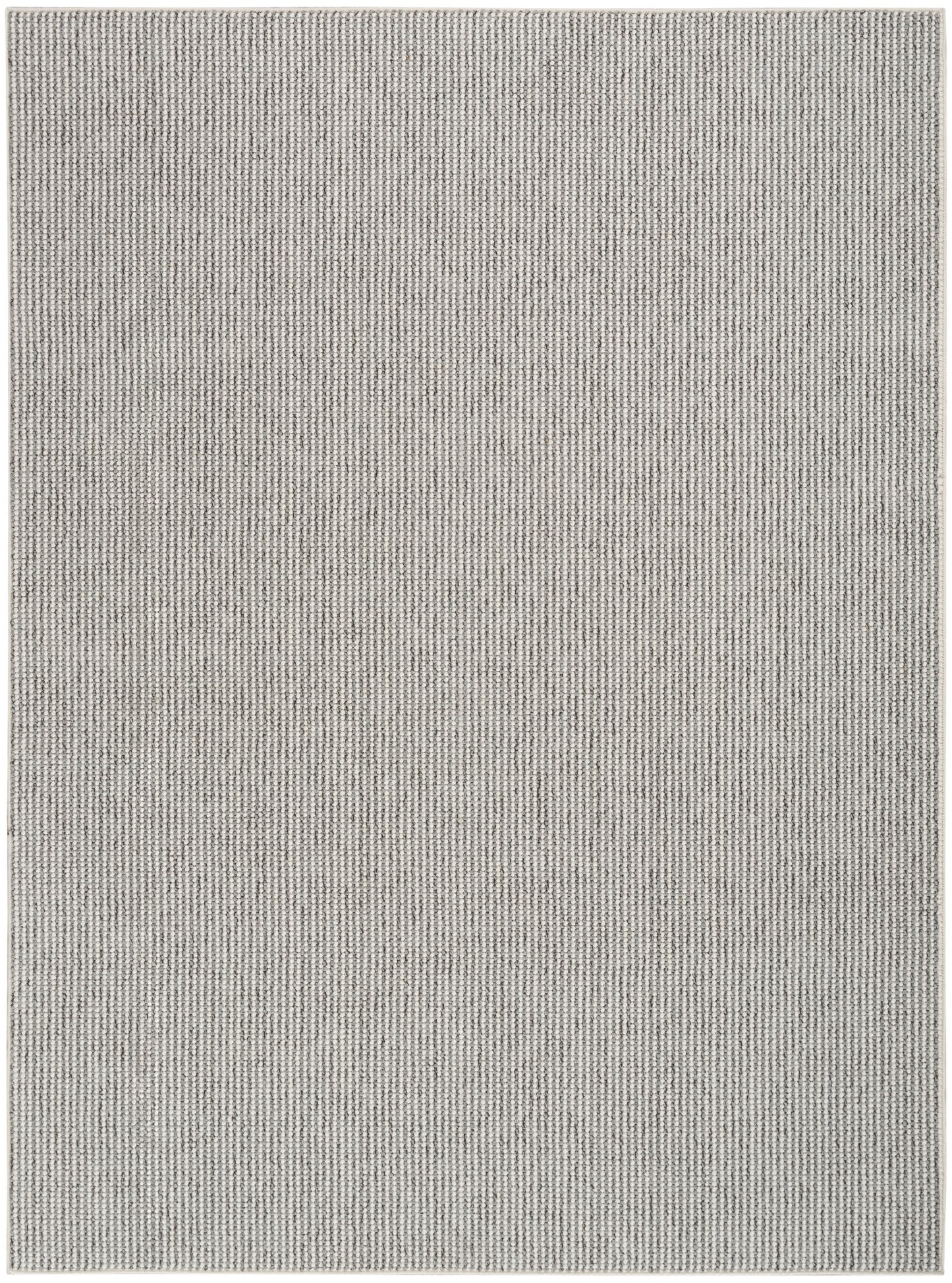 Light gray woven rug with subtle textured weave for modern rectangular floor covering.
