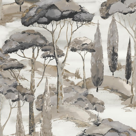 GALERIE WALLCOVERINGS Arcadia Branched, Leaves, Motive   Black   - ARA69201