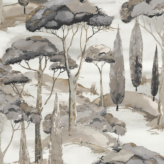 GALERIE WALLCOVERINGS Arcadia Branched, Leaves, Motive   Black   - ARA69201