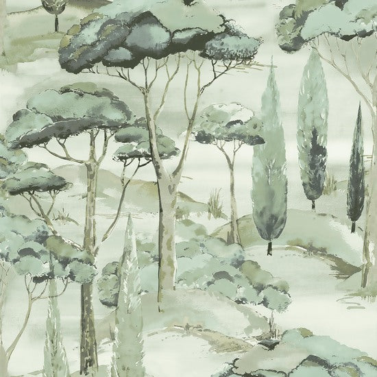 GALERIE WALLCOVERINGS Arcadia Branched, Leaves, Motive   Green   - ARA69202