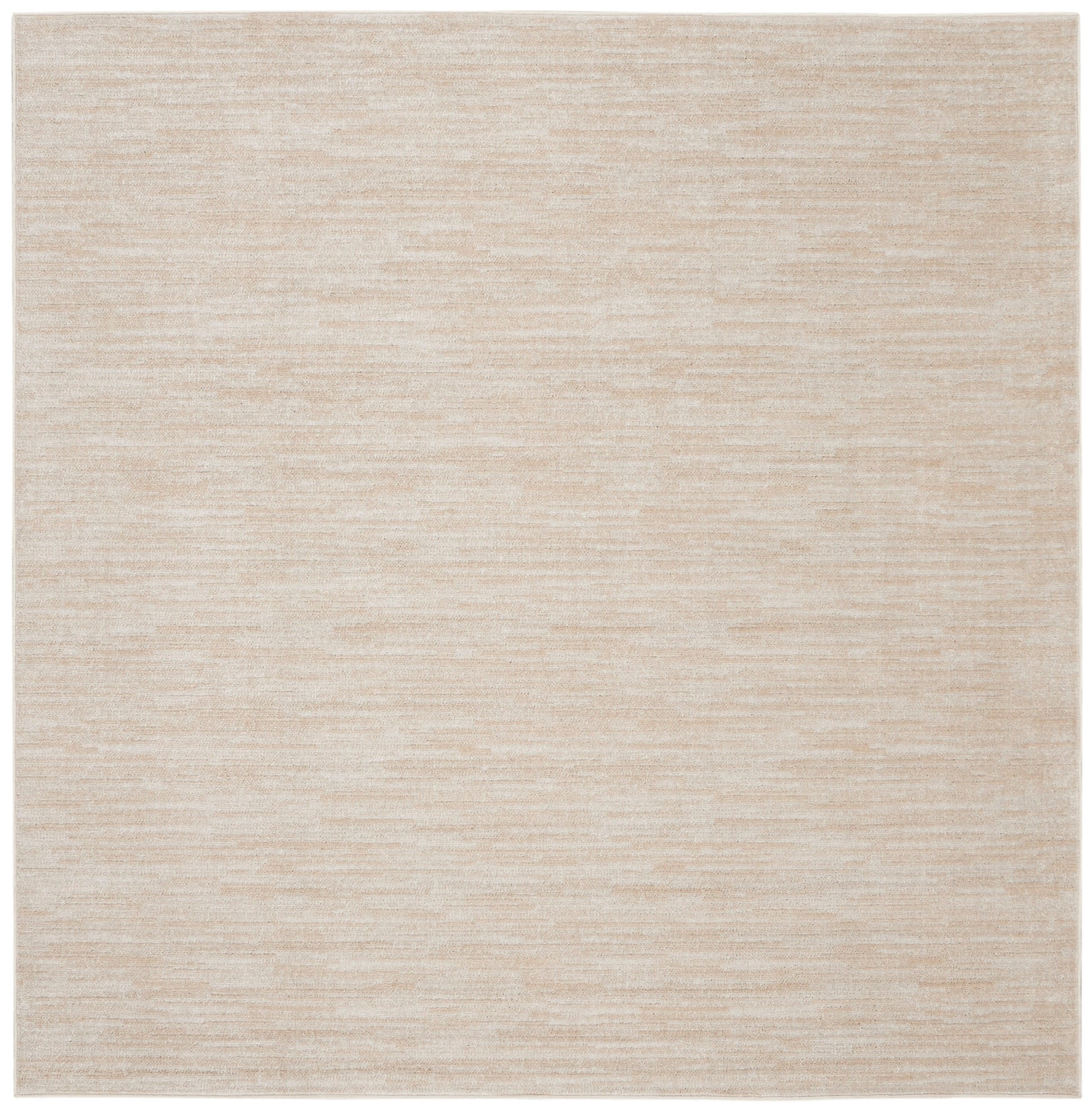 Beige rectangular outdoor rug with a subtle heathered texture and soft neutral tones.