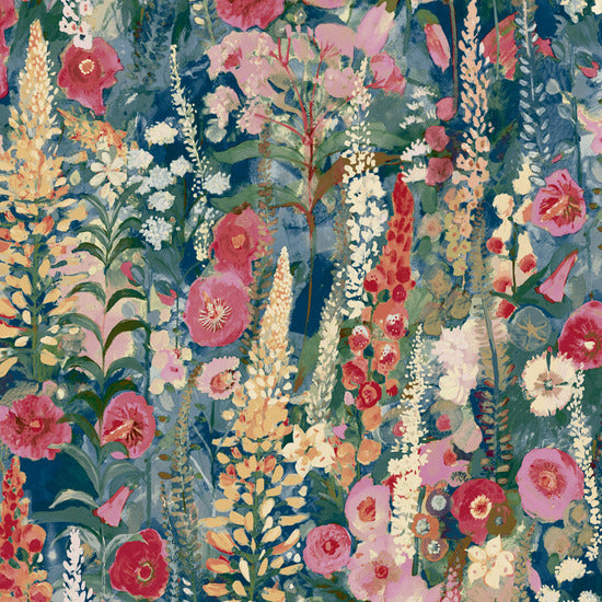 GALERIE WALLCOVERINGS Inia Classical, Floral, All-over   Red   - INA74602