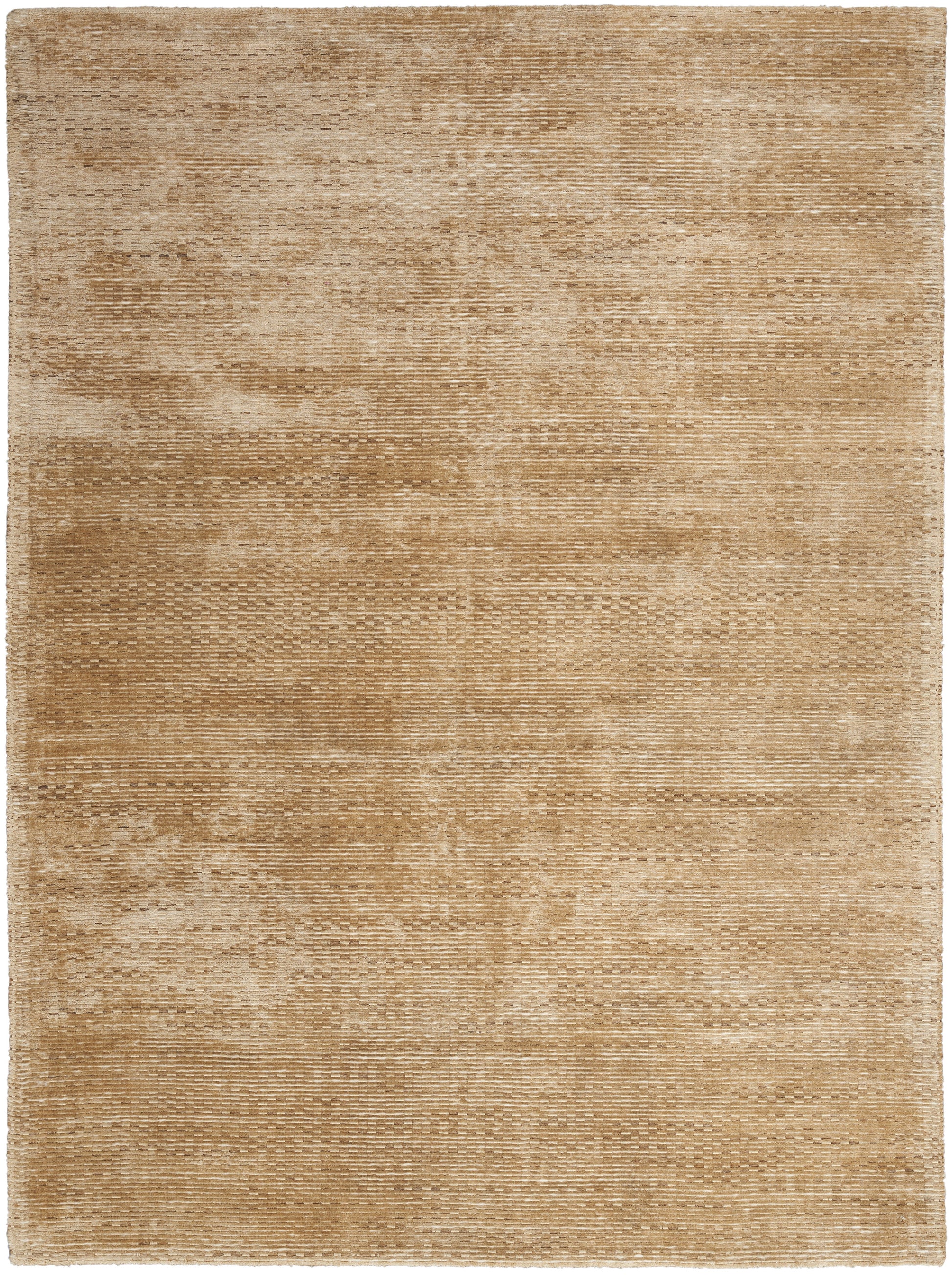 Rectangular beige natural-fiber area rug with subtle distressed texture and warm tan tones.