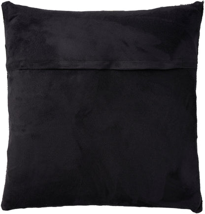 Multicolor square velvet throw pillow with a fold-over top detail, 20x20, for sofa or bed decor.
