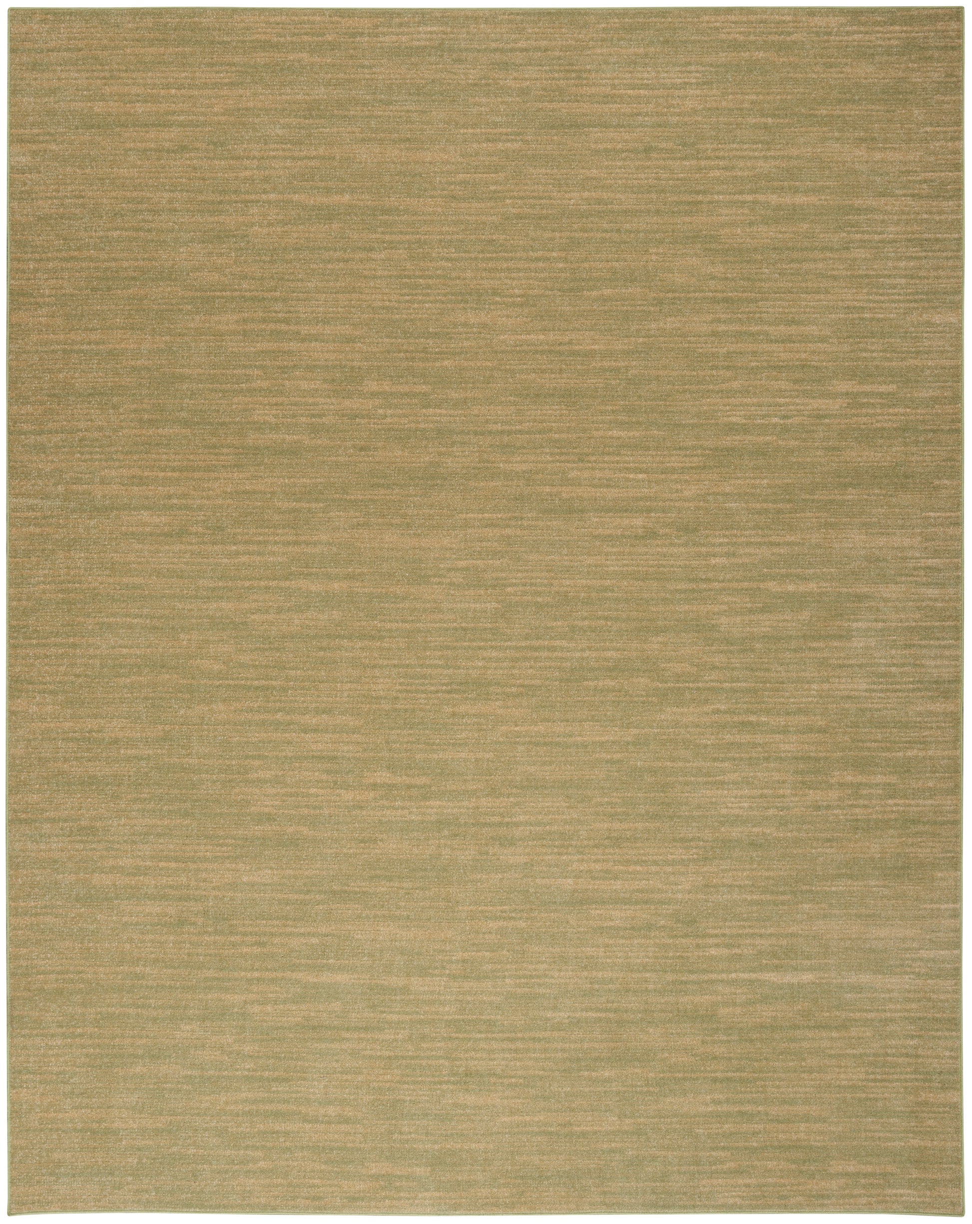 Beige-gold outdoor area rug with subtle horizontal striations and soft woven texture.