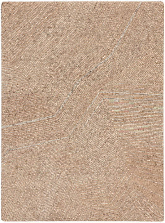 Light beige rug with a subtle chevron pattern.