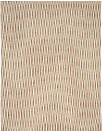 Beige woven rug with subtle dot texture, 9' x 12'.