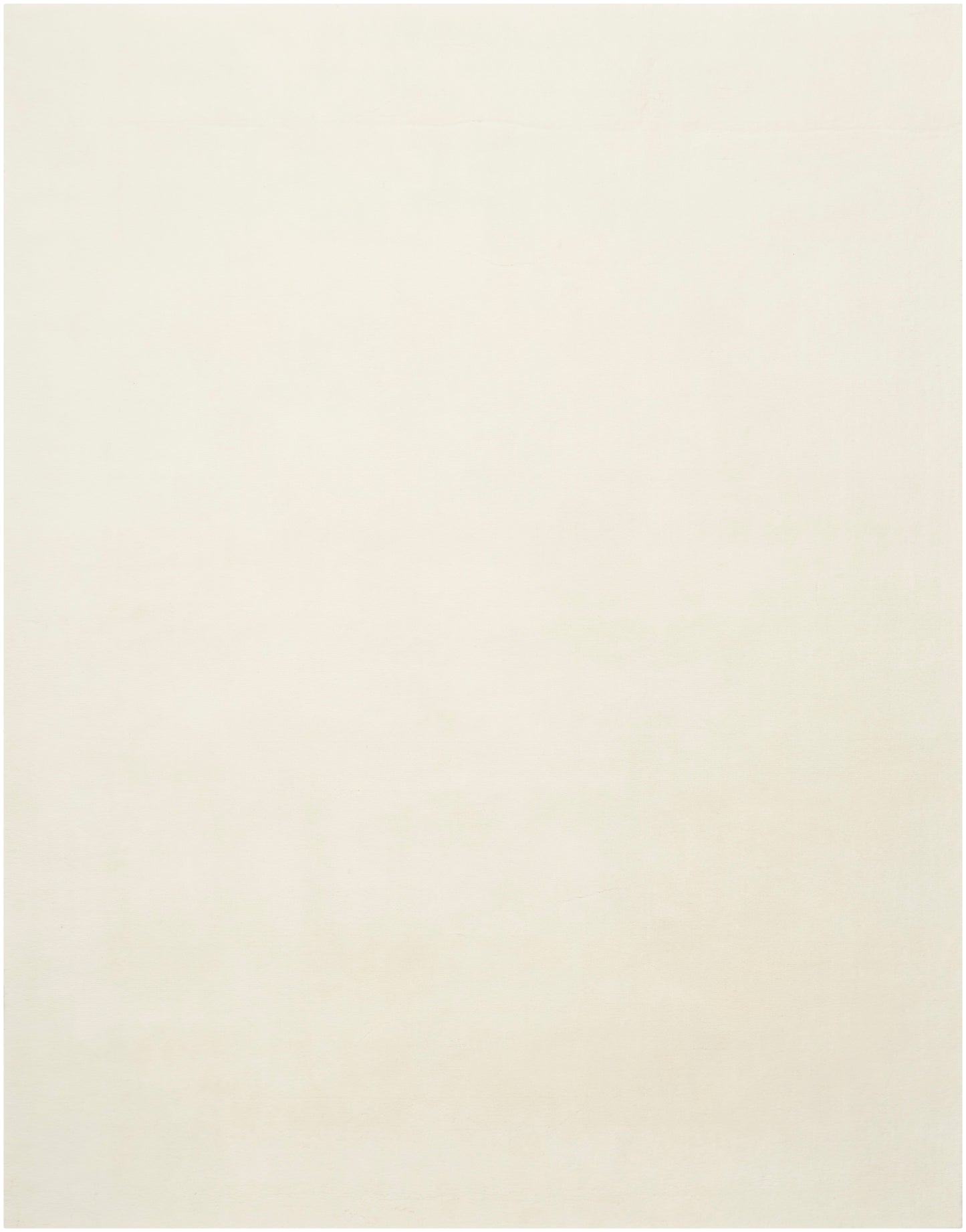 Plain cream-white rug with a subtle texture, 10' x 14'.