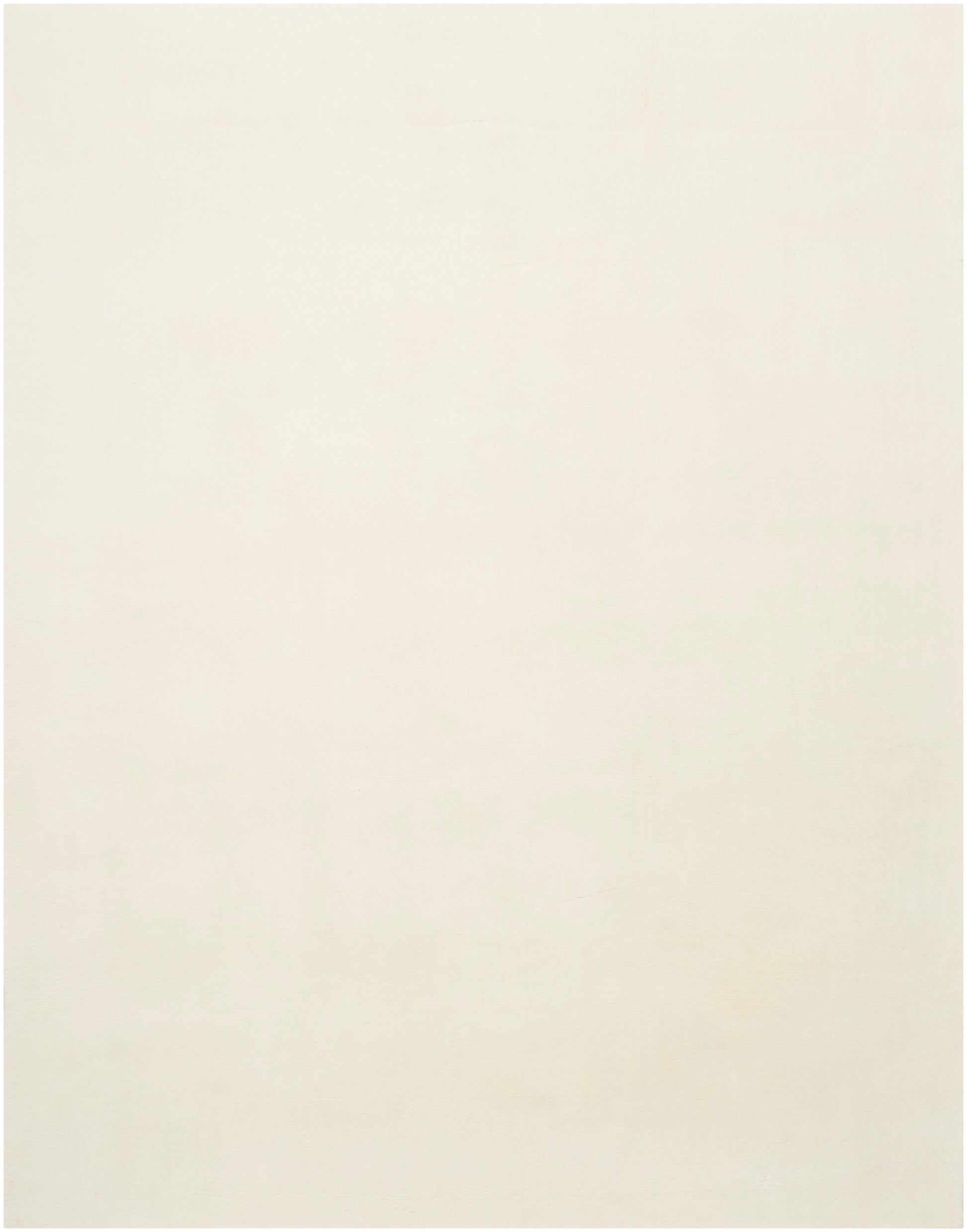 Plain cream-white rug with a subtle texture, 10' x 14'.