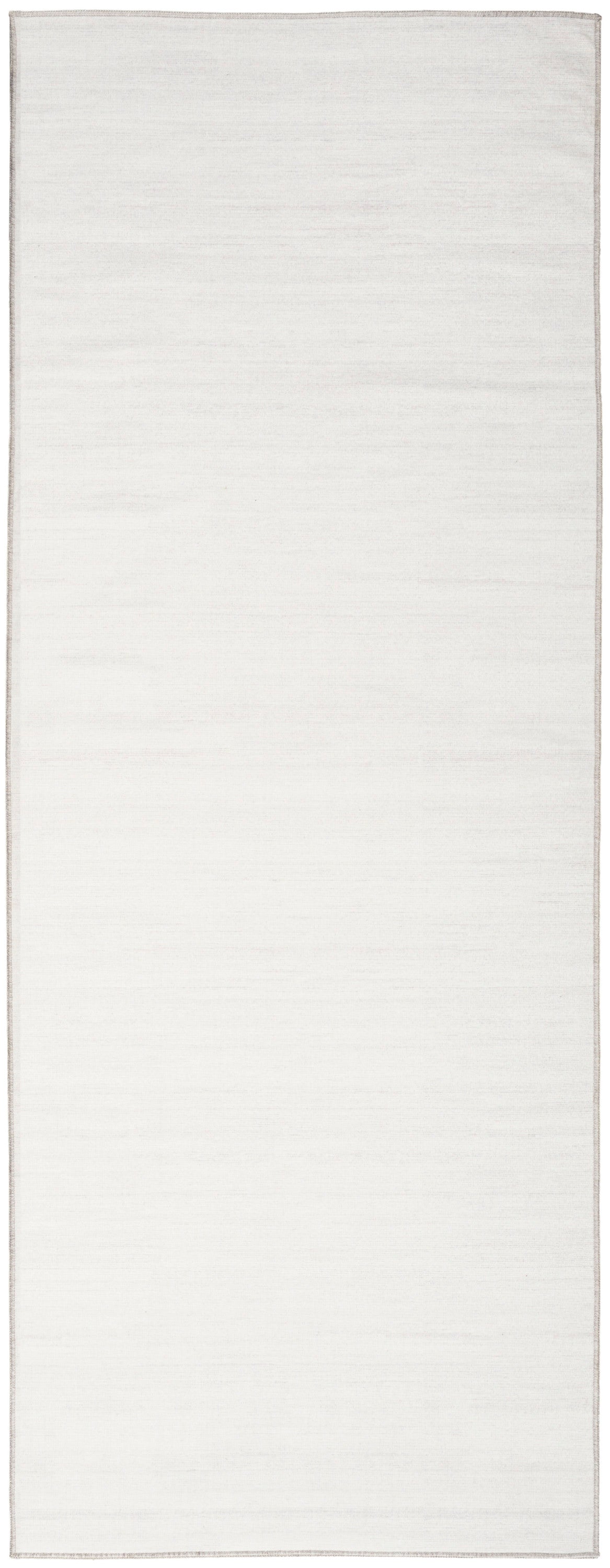 Plain white linen-textured fabric panel with subtle weave.