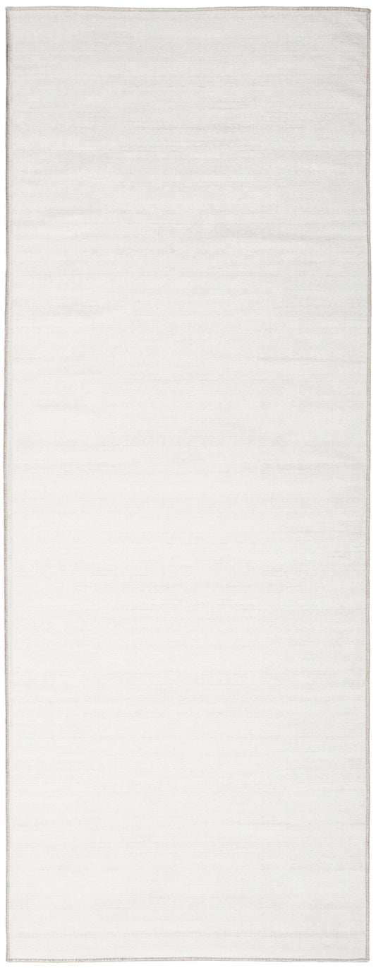 Plain white linen-textured fabric panel with subtle weave.