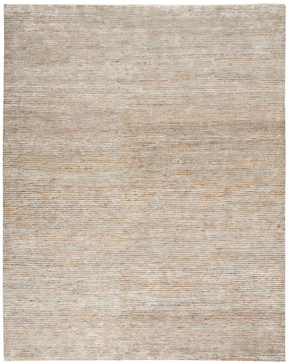 Beige flat-weave rug with subtle horizontal rib texture; rectangular, neutral modern accent for living room.