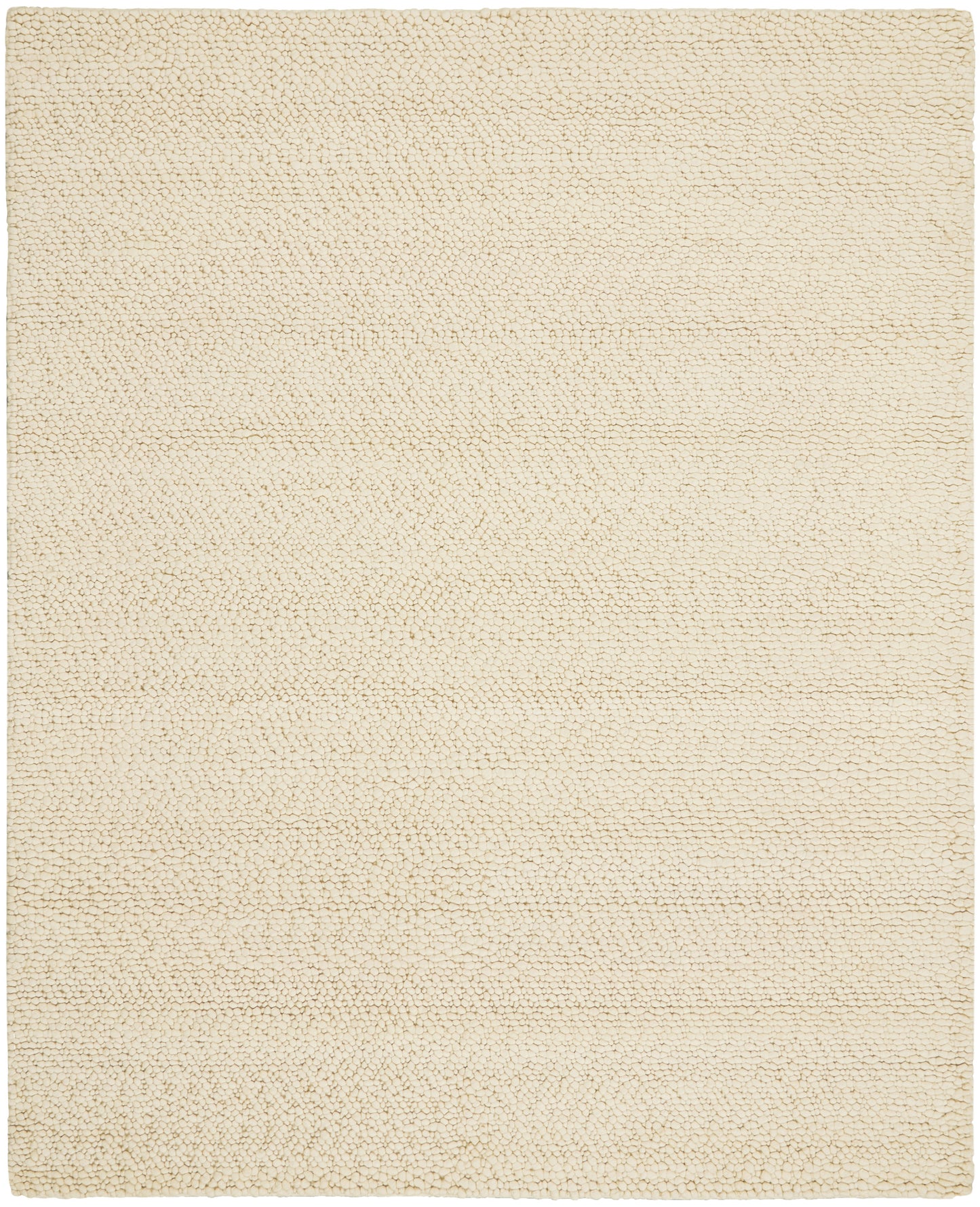 Beige plush shag rug with dense, looped pile and sherpa-like texture, rectangular rug for cozy living room decor.