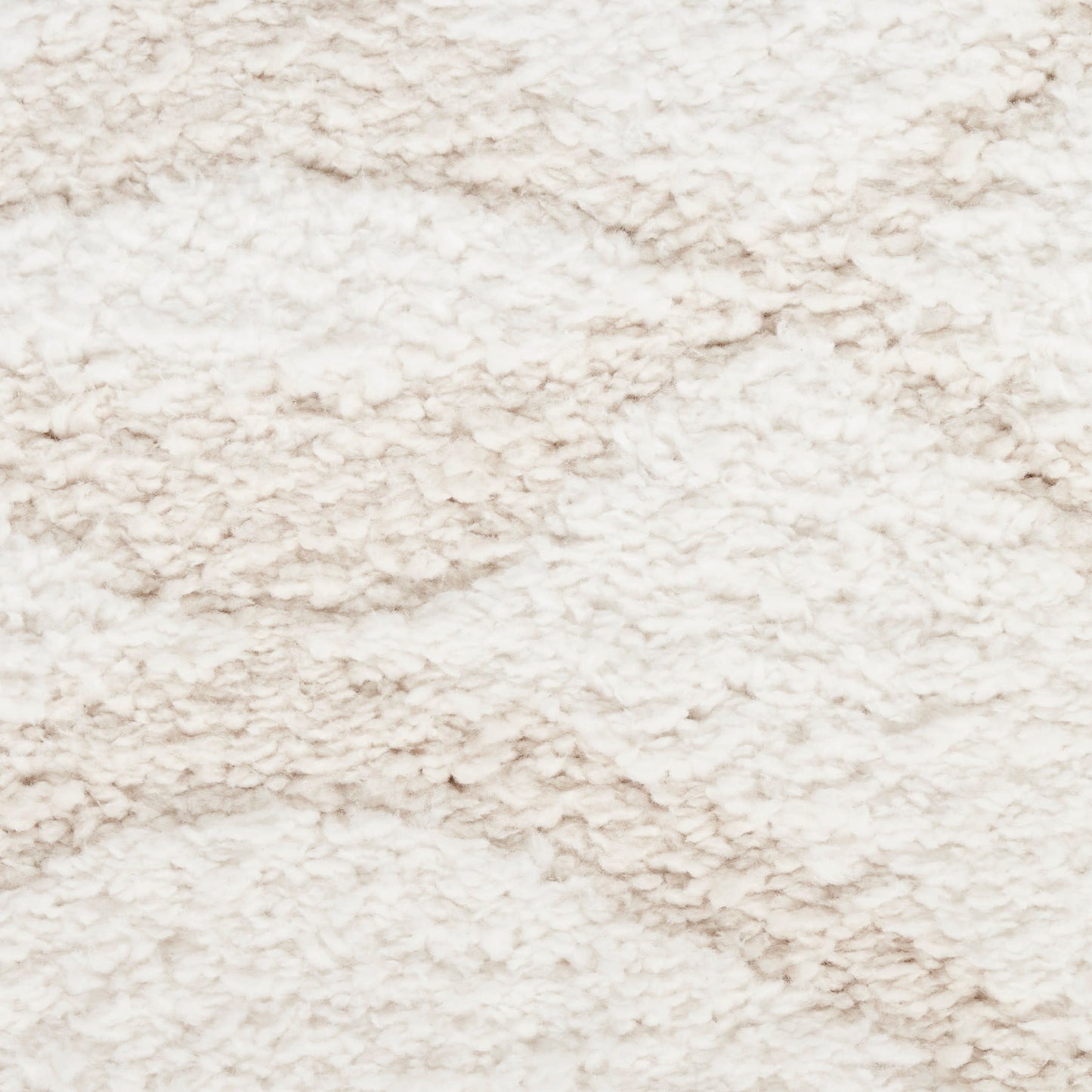 Cream beige plush shag rug with dense, fluffy fibers and a cozy, soft texture.