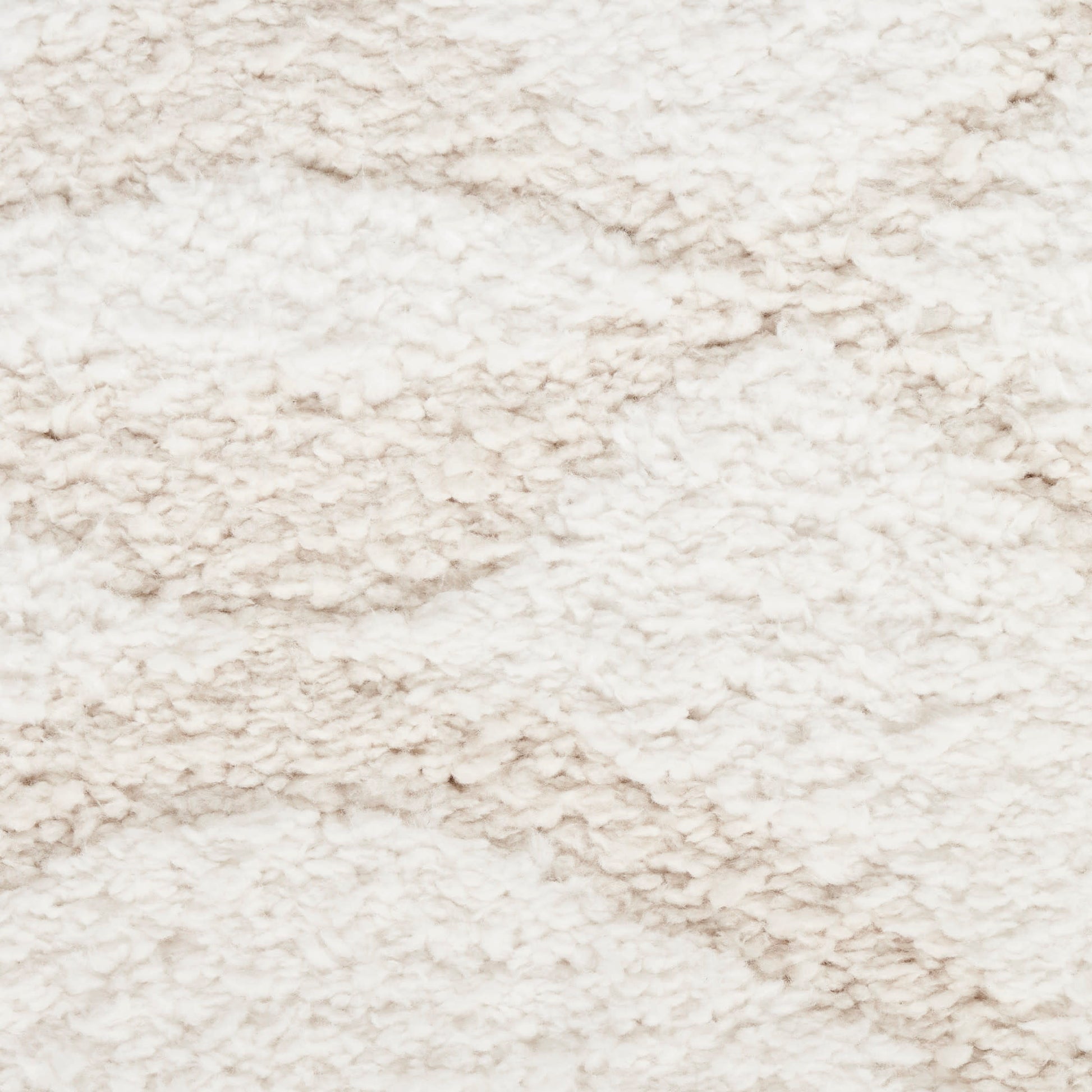 Cream beige plush shag rug with dense, fluffy fibers and a cozy, soft texture.
