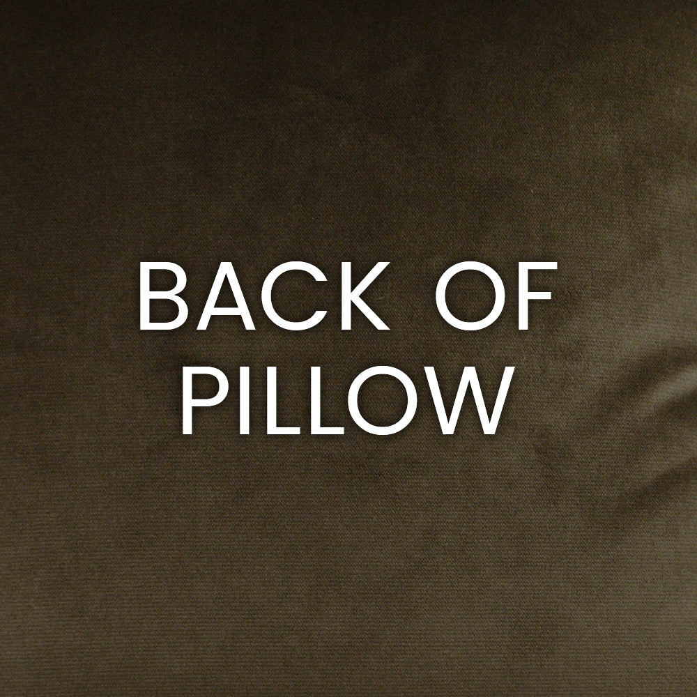 Back of dark brown textured pillow; square throw pillow for sofa or bed decor.