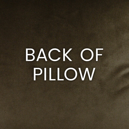 Back of dark brown textured pillow; square throw pillow for sofa or bed decor.