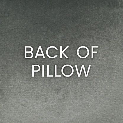 White 'BACK OF PILLOW' text on a gray gradient background, indicating the pillow's backside.