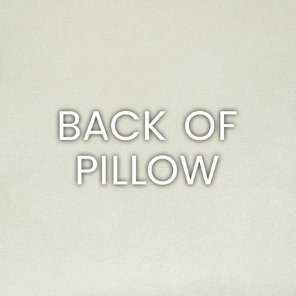 Beige textured fabric background with large white text reading 'BACK OF PILLOW'.