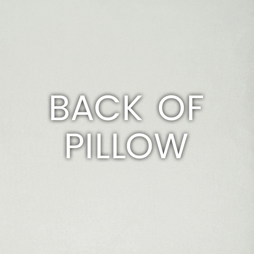 Vanilla solid textured fabric with bold white text reading BACK OF PILLOW.