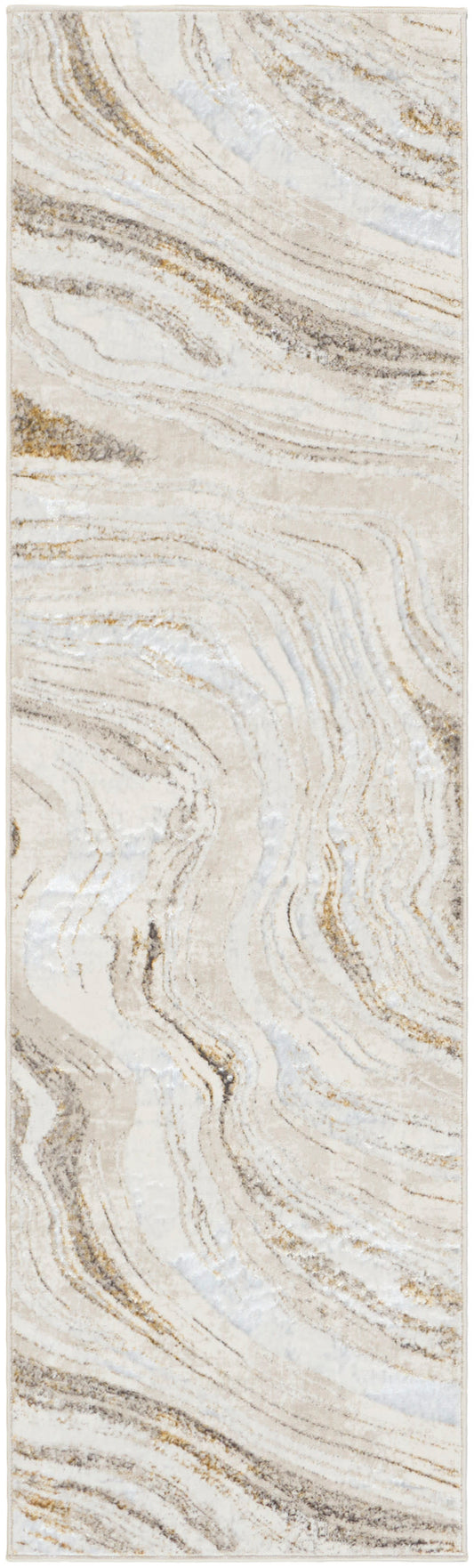 Tall beige marble-look tile with cream and taupe swirls; natural stone pattern for walls or backsplashes.