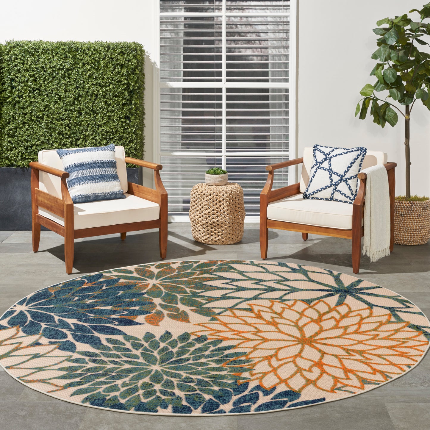 Nourison Rugs Nourison Home   Tropical 5' X Round    - 099446952301