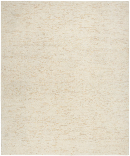 Beige textured rectangular rug with subtle mottled pattern; neutral woven look, short pile.