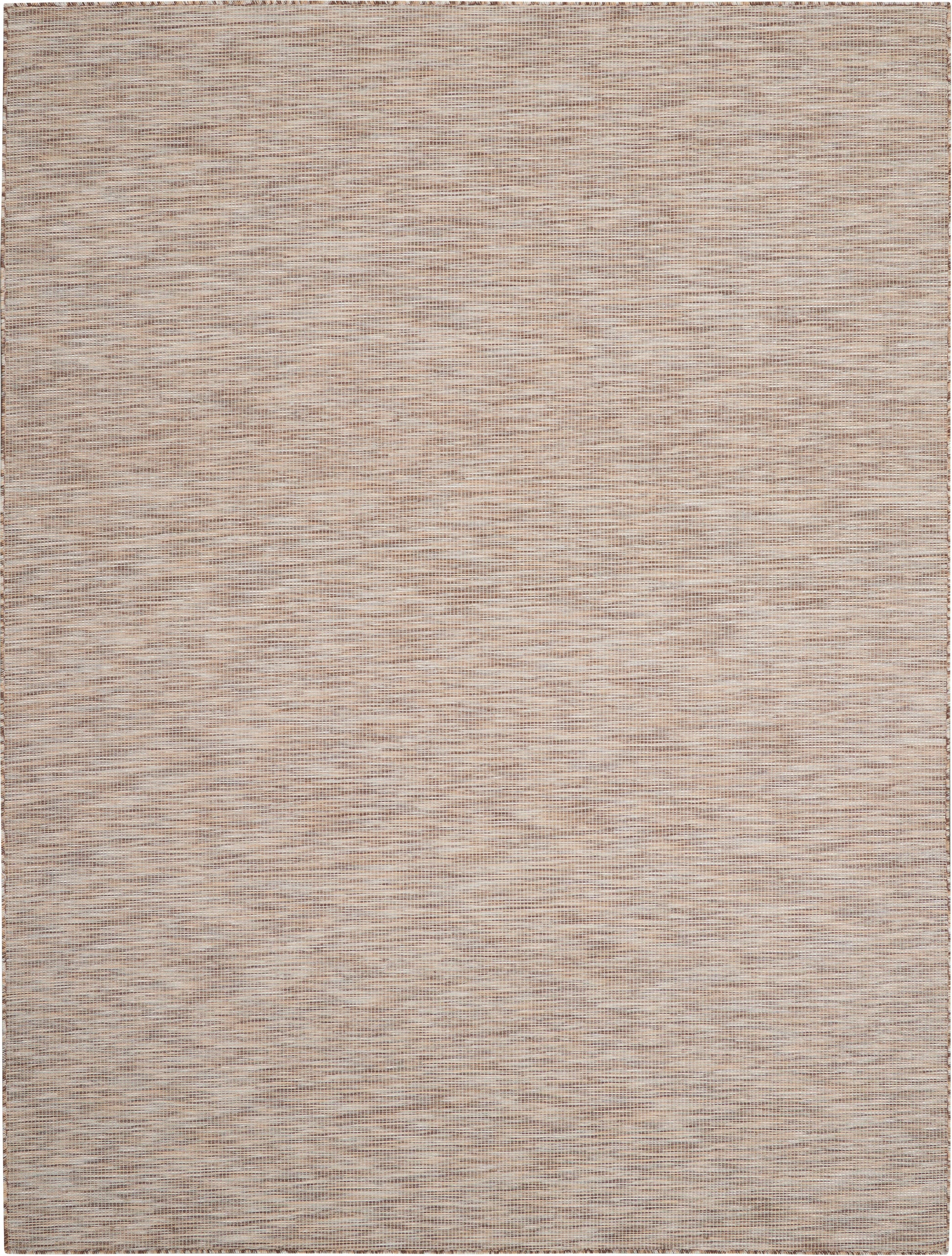 Beige-taupe flatweave rug with subtle horizontal striations; natural fiber look, rectangular.