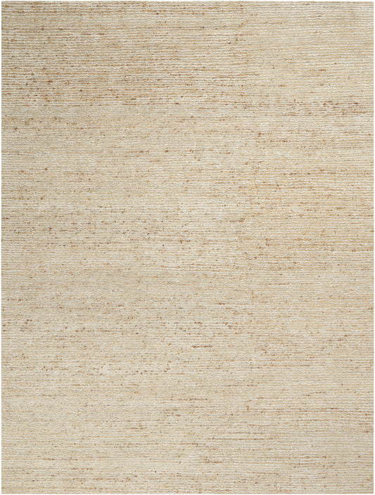Beige rectangular rug with subtle horizontal bands; woven natural fiber look, ideal neutral living room rug.