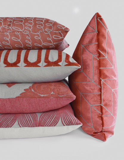 D.V. KAP HOME   24" x 24" Ellery Pillow - Coral Floral    - 2504-C-2424