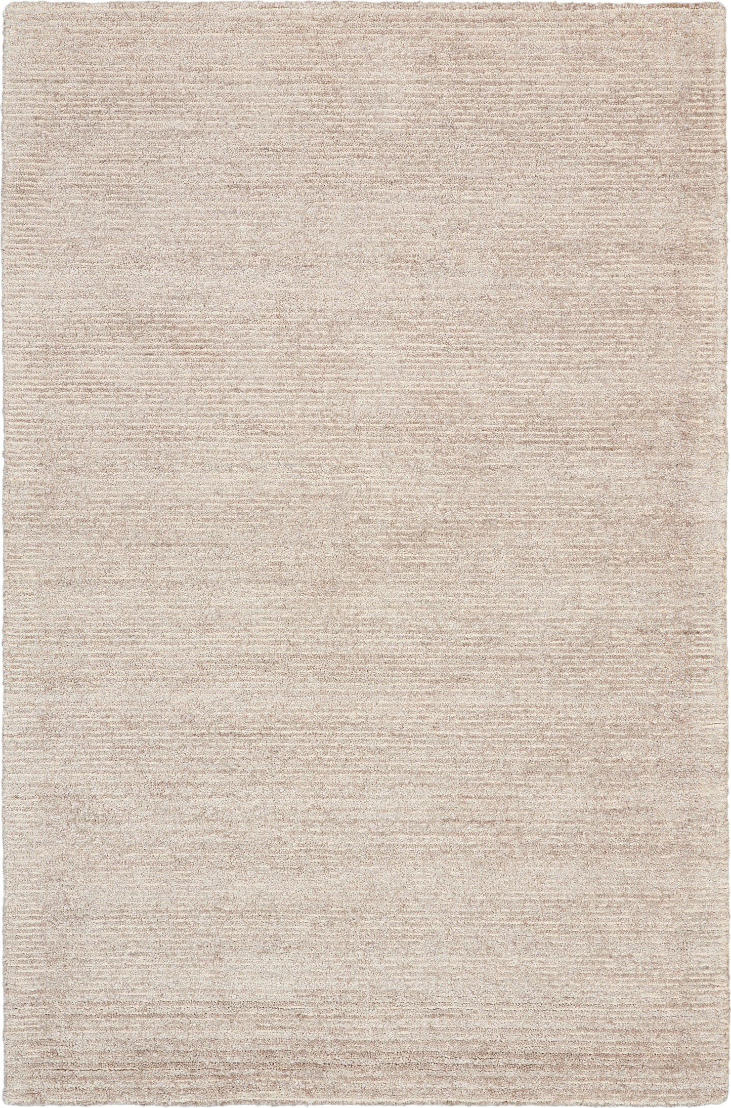 Beige woven rug with subtle tonal texture, low-pile; neutral rectangular decor for living spaces.