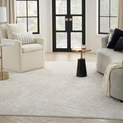 Cream textured beige area rug.