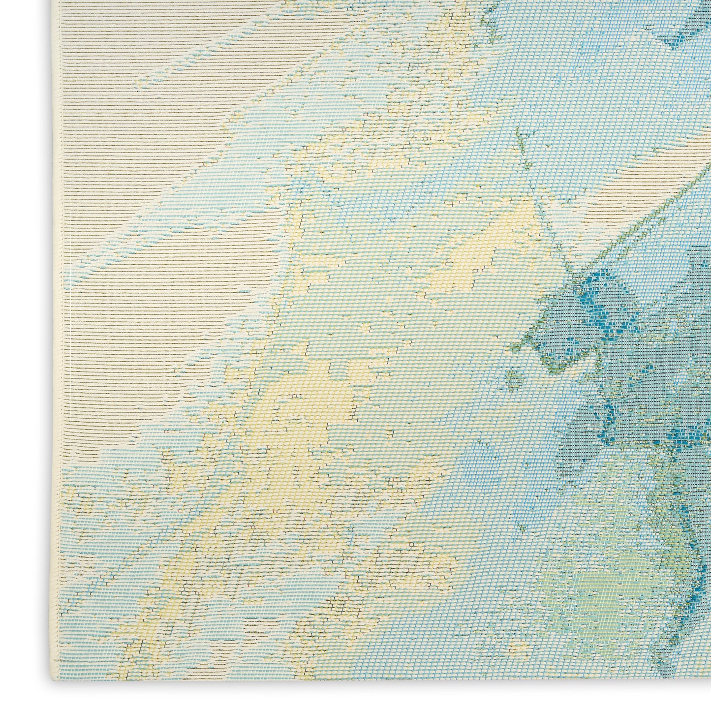 Pastel map-pattern tapestry in beige and light blue, with stitched edge; coastal landmasses for wall decor.