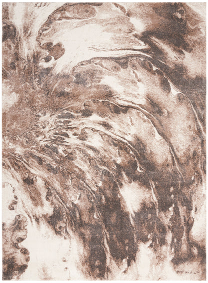 Brown beige marbled abstract pattern with flowing swirls; rustic wall art or textile texture.