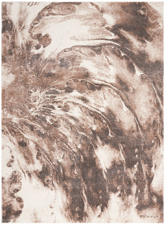 Brown beige marbled abstract pattern with flowing swirls; rustic wall art or textile texture.