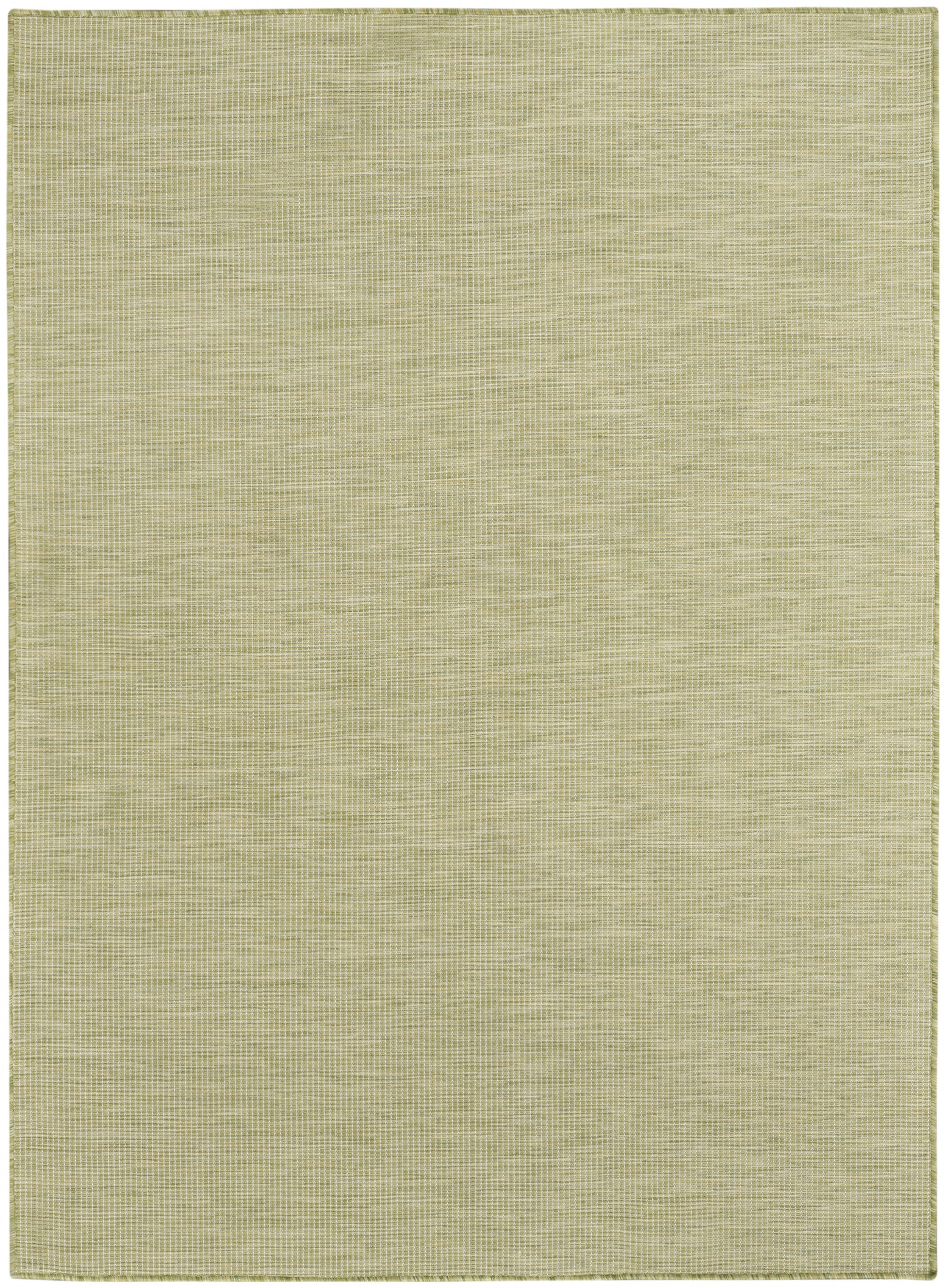 Rectangular olive-khaki woven rug with a subtle grid texture and natural linen look.