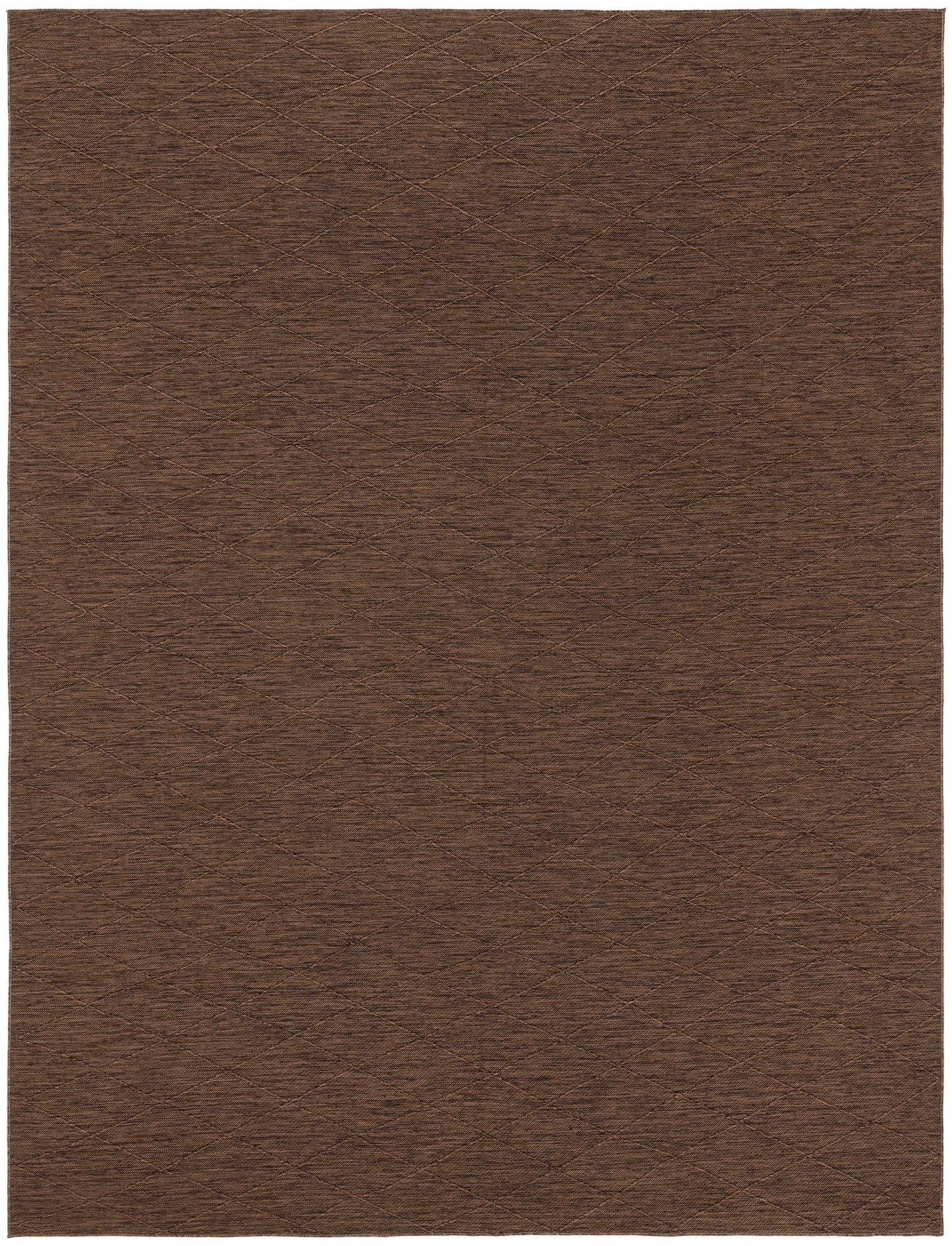Brown rectangular rug with subtle woven texture; versatile home decor rug.