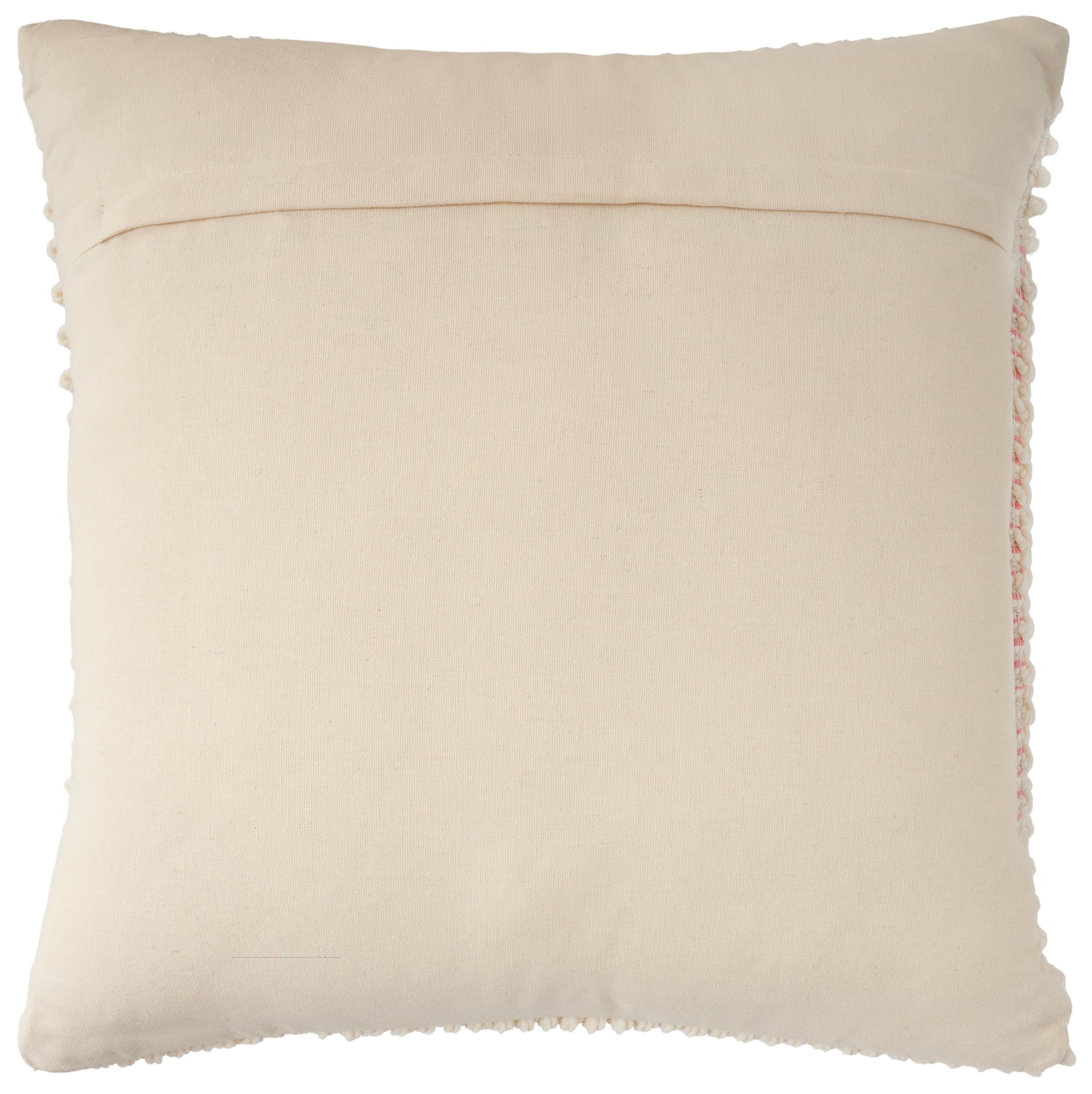 Pink 18" x 18" square throw pillow.