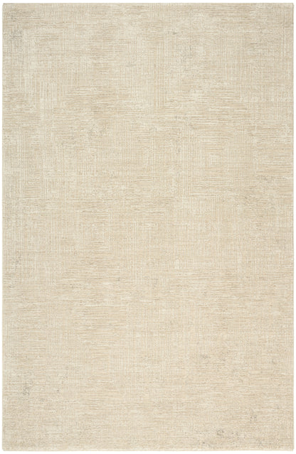 Beige textured area rug with subtle geometric patterns in cream tones; rectangular, contemporary neutral style, 8' x 10'.