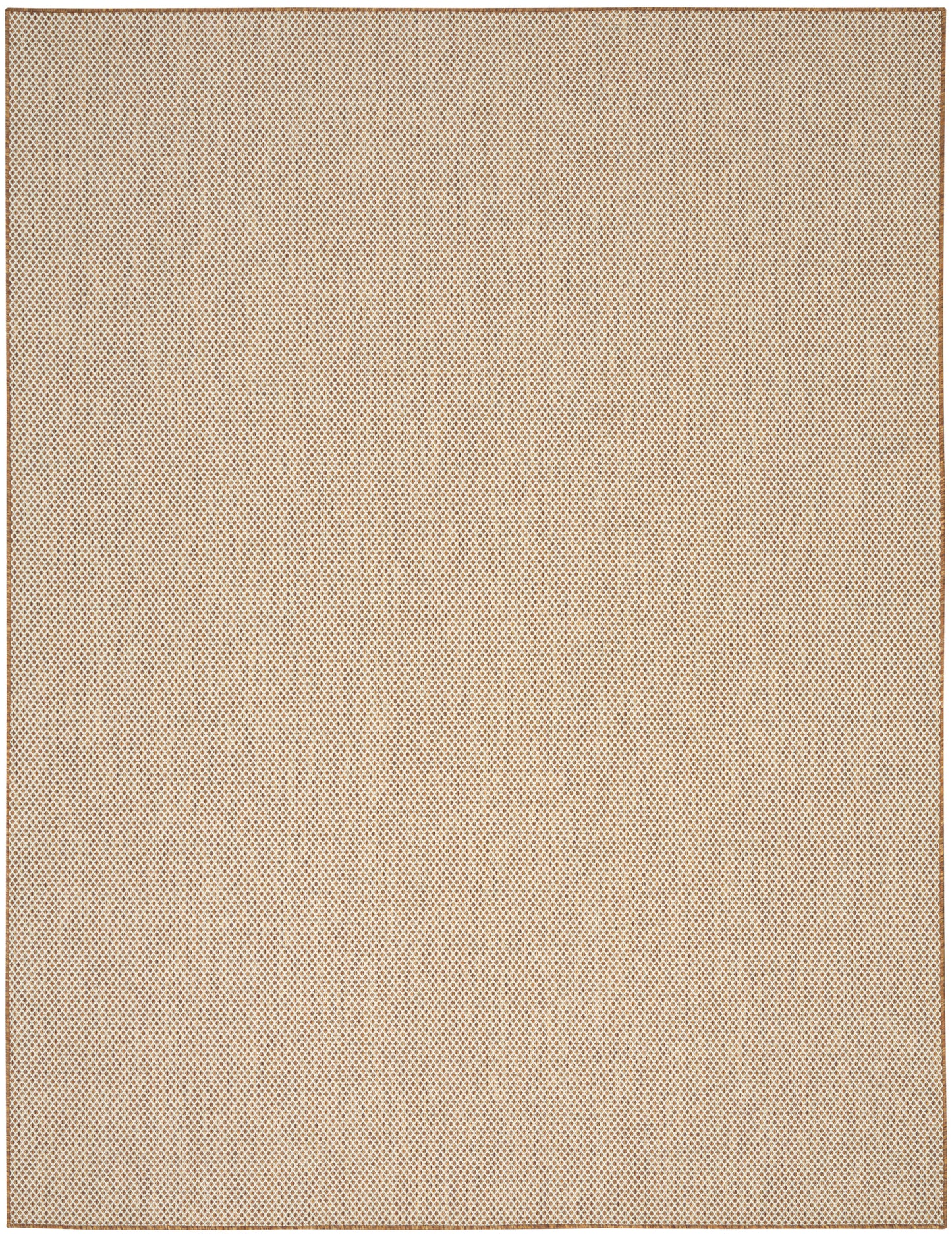 Beige textured rug with a small dot weave pattern; 8' x 10'.