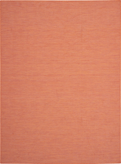 Orange woven rug with subtle grid texture; rectangular, contemporary flat-weave ideal for living room.