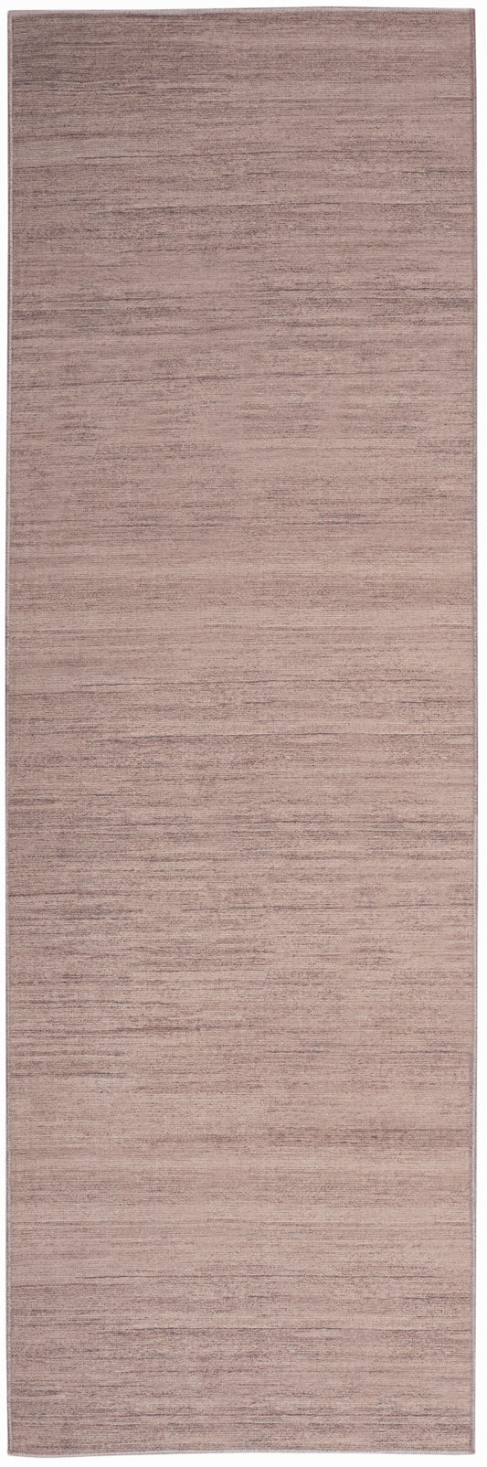 Light brown rug runner with a subtle pattern and soft texture; ideal for hallways or entryways, 10 ft long.