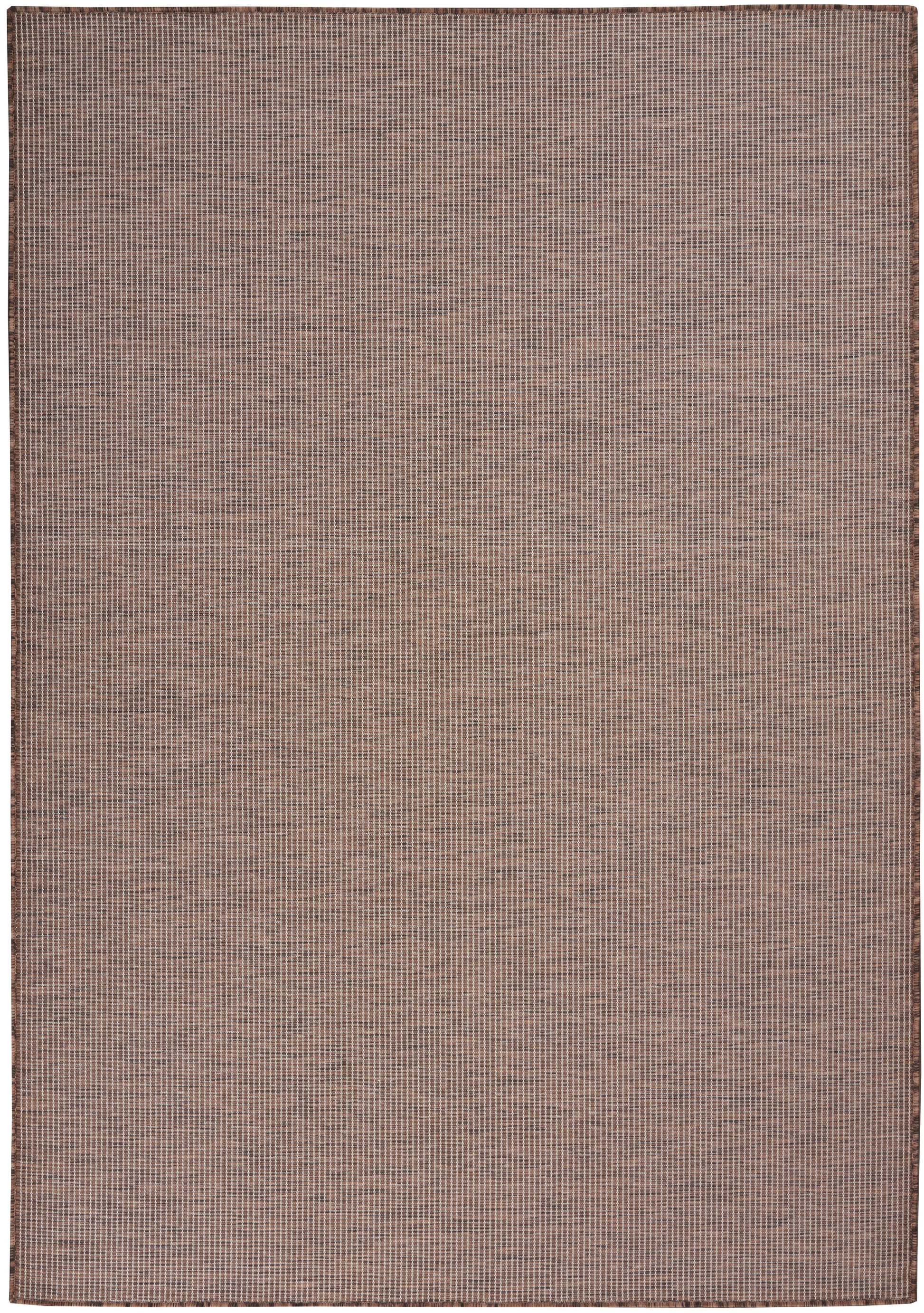 Brown textured rug with a subtle grid pattern; modern 4' x 6' rug.