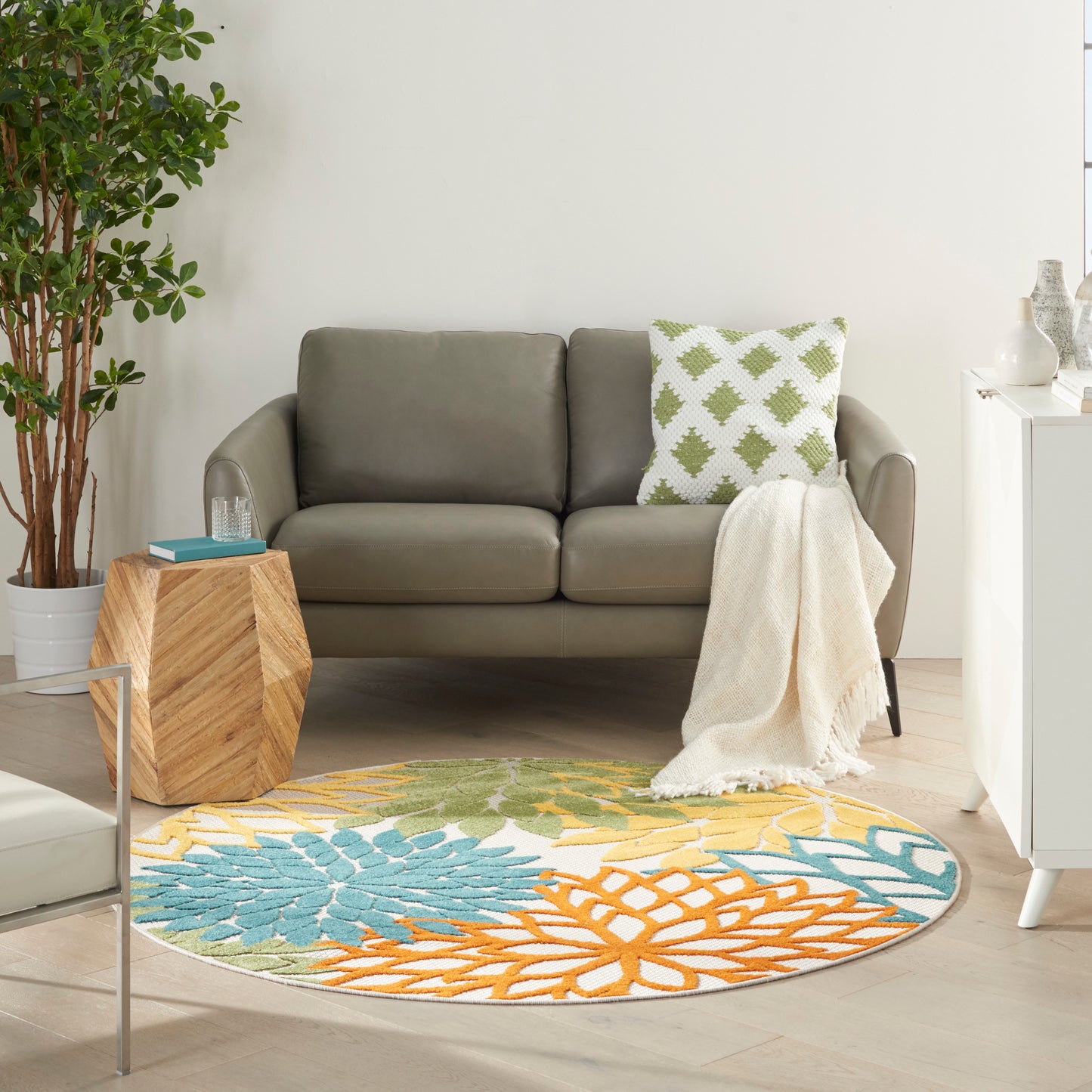 Nourison Rugs Nourison Home   Tropical 4' X Round    - 099446827135