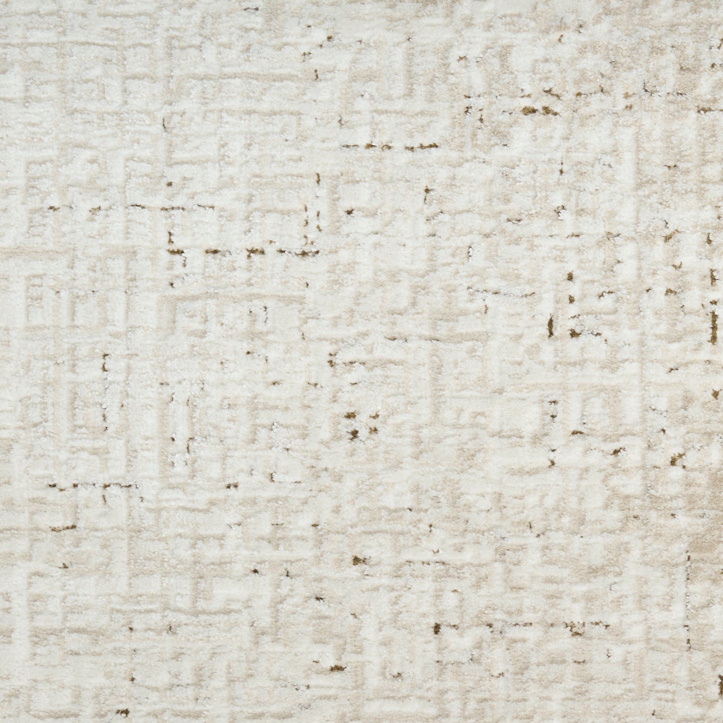 Cream beige textured rug with subtle distressed geometric pattern; woven wool blend area rug.