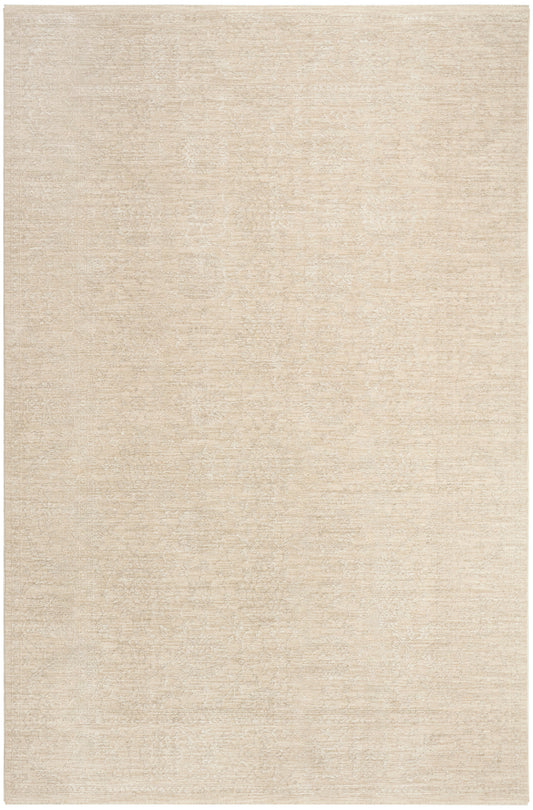 Beige antique-inspired patterned area rug with subtle cream motifs; rectangular, neutral tones.